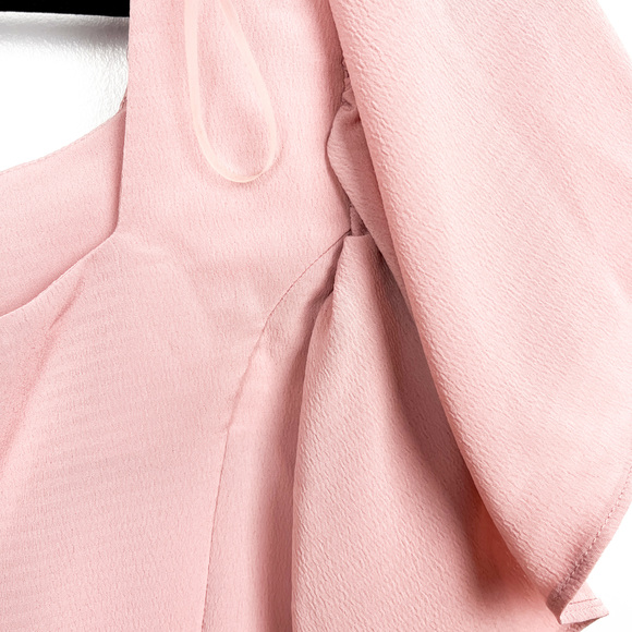 Active USA NWT Short Sleeve Button-Up Light Pink Crop Top - Picture 5 of 9